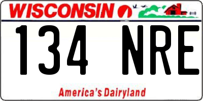 WI license plate 134NRE