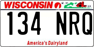 WI license plate 134NRQ