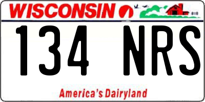 WI license plate 134NRS