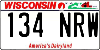 WI license plate 134NRW