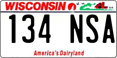 WI license plate 134NSA