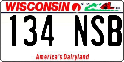 WI license plate 134NSB