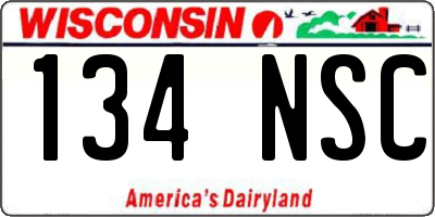 WI license plate 134NSC