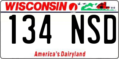WI license plate 134NSD