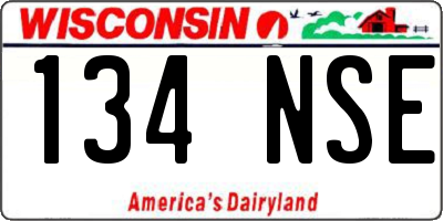 WI license plate 134NSE