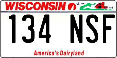 WI license plate 134NSF