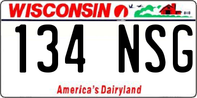 WI license plate 134NSG