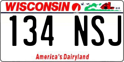 WI license plate 134NSJ