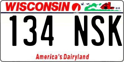 WI license plate 134NSK