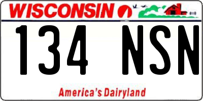 WI license plate 134NSN