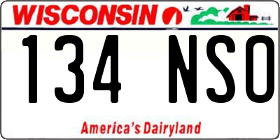 WI license plate 134NSO