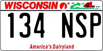 WI license plate 134NSP