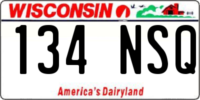 WI license plate 134NSQ
