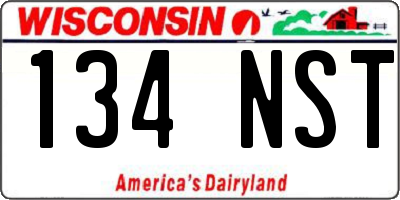 WI license plate 134NST