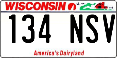 WI license plate 134NSV