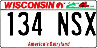 WI license plate 134NSX