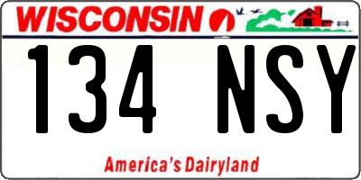 WI license plate 134NSY
