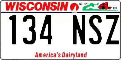 WI license plate 134NSZ