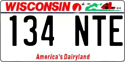 WI license plate 134NTE