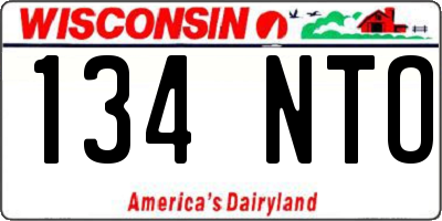 WI license plate 134NTO