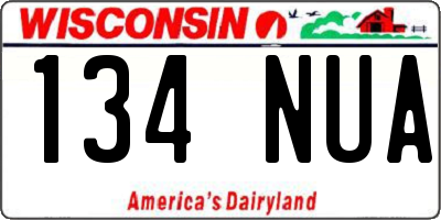 WI license plate 134NUA