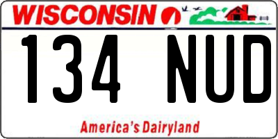 WI license plate 134NUD