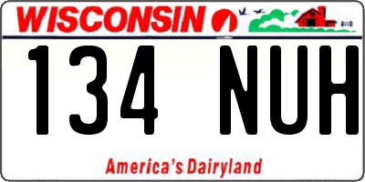 WI license plate 134NUH