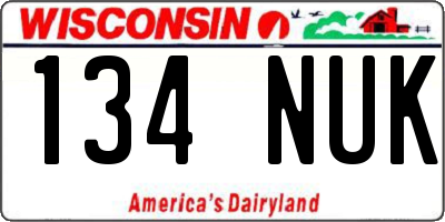 WI license plate 134NUK