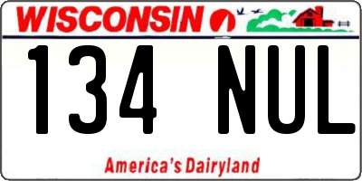 WI license plate 134NUL