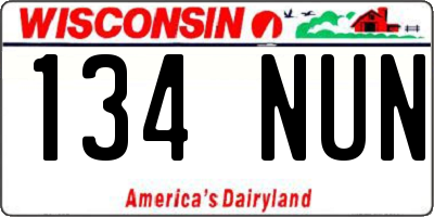 WI license plate 134NUN