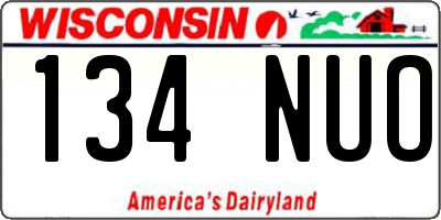 WI license plate 134NUO
