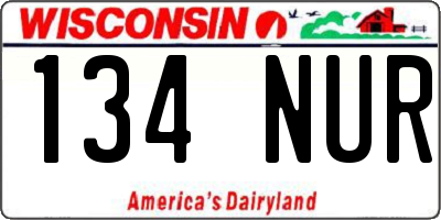 WI license plate 134NUR