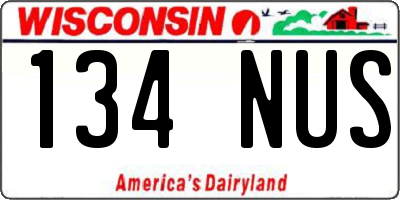 WI license plate 134NUS