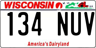 WI license plate 134NUV