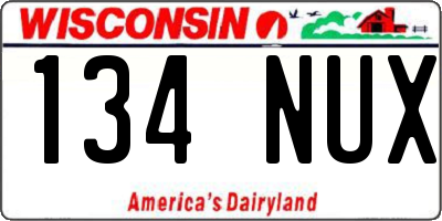 WI license plate 134NUX