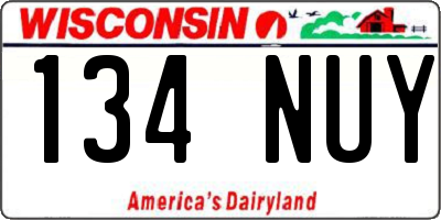 WI license plate 134NUY