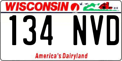 WI license plate 134NVD