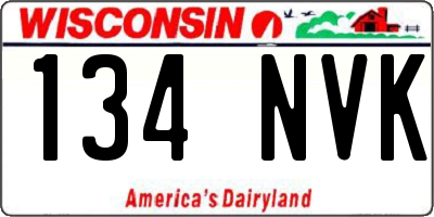 WI license plate 134NVK