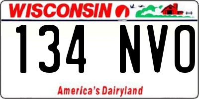 WI license plate 134NVO