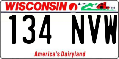 WI license plate 134NVW