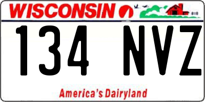 WI license plate 134NVZ