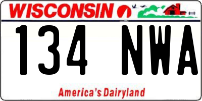 WI license plate 134NWA