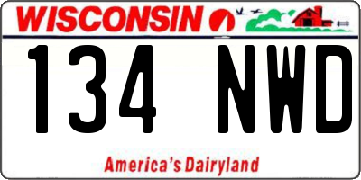 WI license plate 134NWD