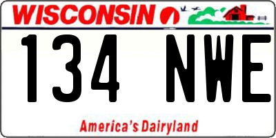 WI license plate 134NWE