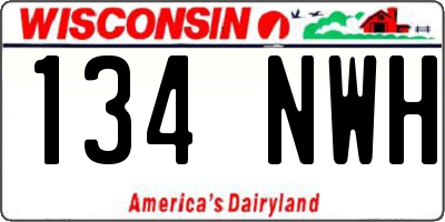 WI license plate 134NWH