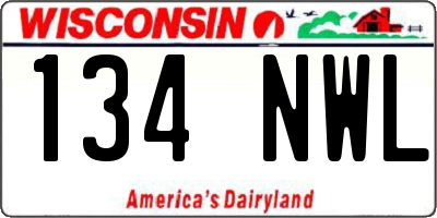 WI license plate 134NWL