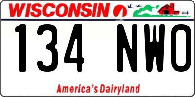 WI license plate 134NWO