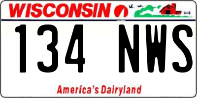 WI license plate 134NWS