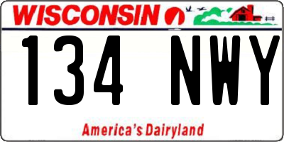 WI license plate 134NWY