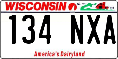 WI license plate 134NXA